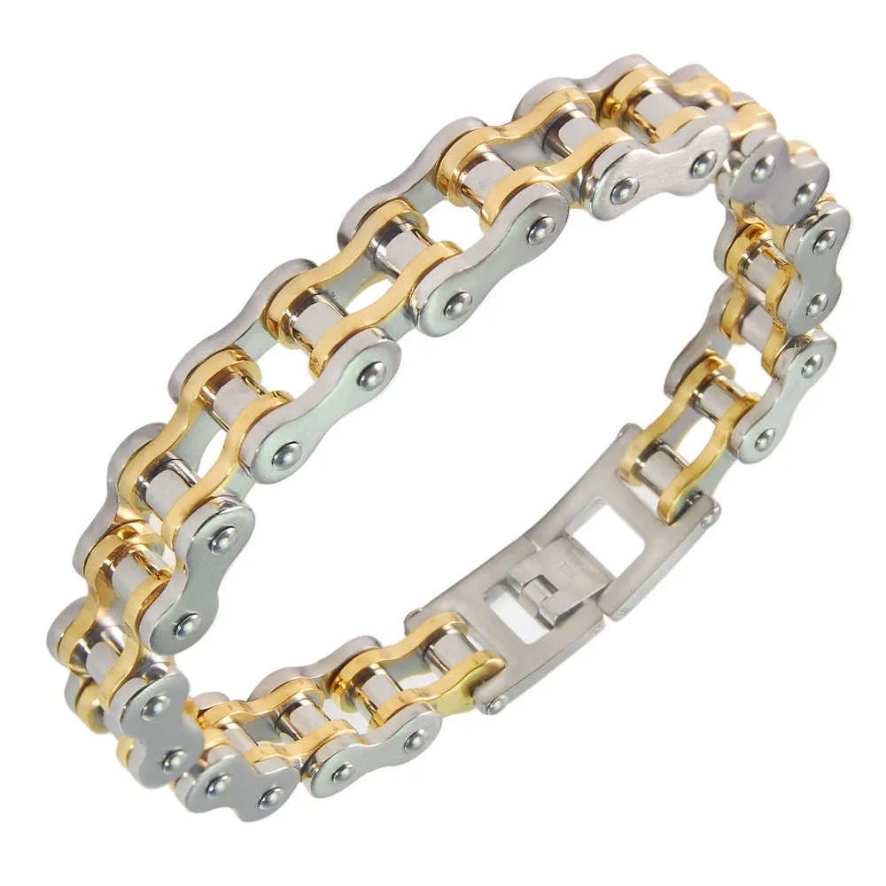 Браслет для мужчин 316L нержавеющая сталь серебряный черный Байкерский