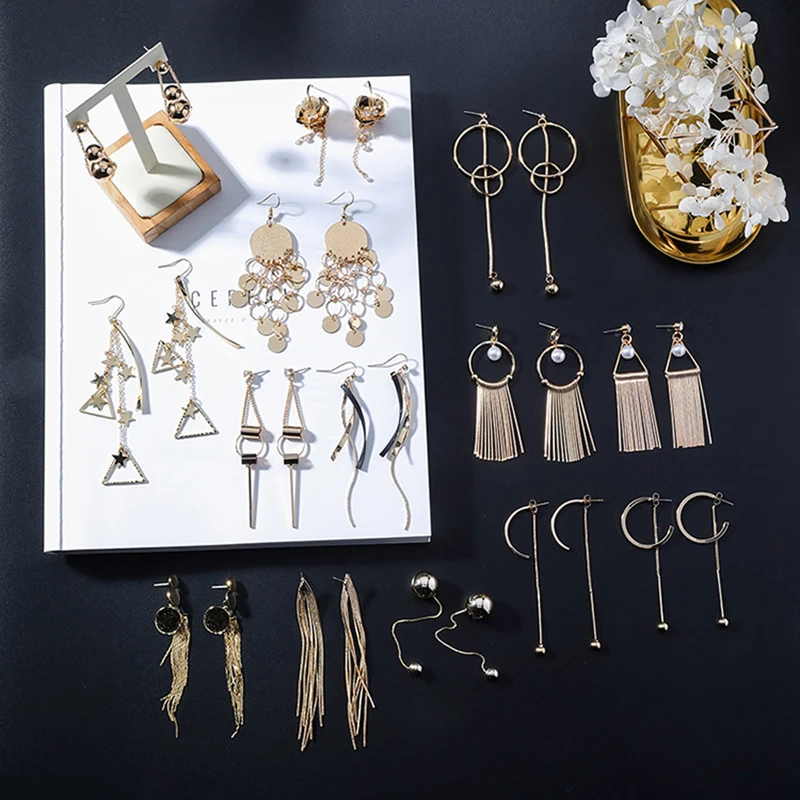 

Christmas present Unusual Earrings Exaggerated Metal Geometric Vintage Dangle Earrings for Women Fashion Jewelry 2020 Trend Aest