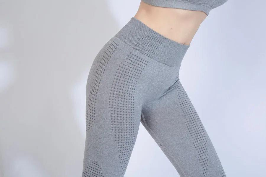 Women Yoga pants Seamless Leggings gray red High Waist Pants Sport Fitness Compression Pant | Спорт и развлечения