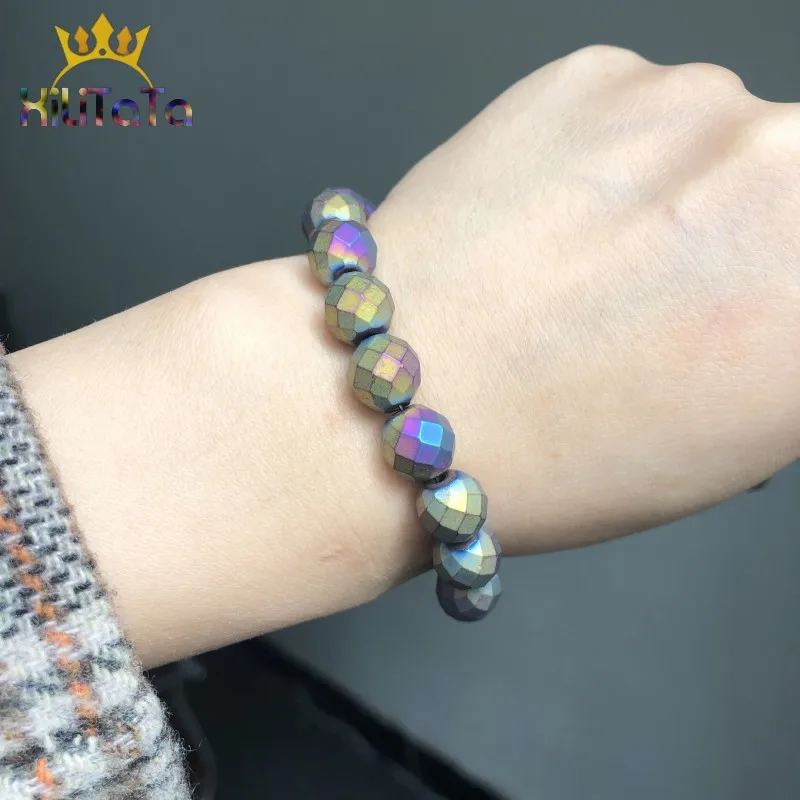 Граненые Бусины Из Натурального Гематита матовые разноцветные Круглые бусины