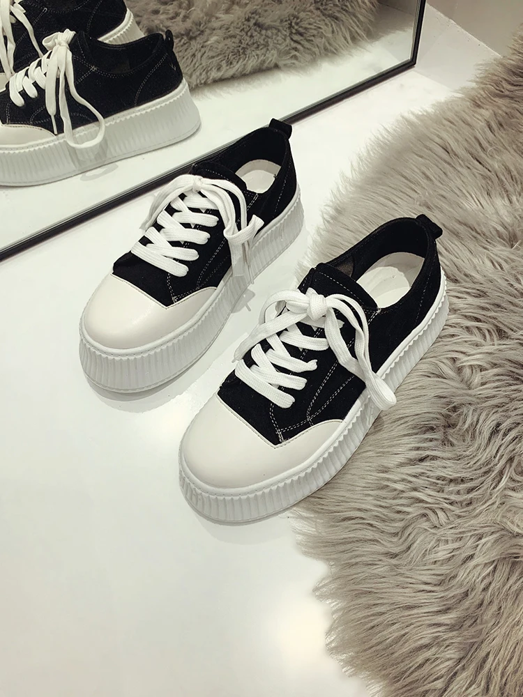 

Women's Shoes Platform Wedge Basket 2021 Casual Female Sneakers Modis Round Toe Shallow Mouth Clogs Sports New Cute Leopard Smal
