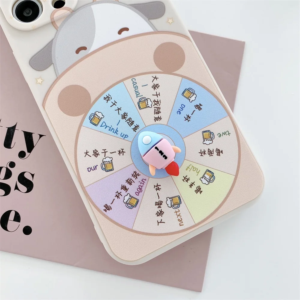 

Toy Rotation Turntable Phone Case Phone Case for Iphone 12 Pro Max Coque Cute Rocket Case for Iphone11 XR X 7P 7 8 SE2020 Fundas