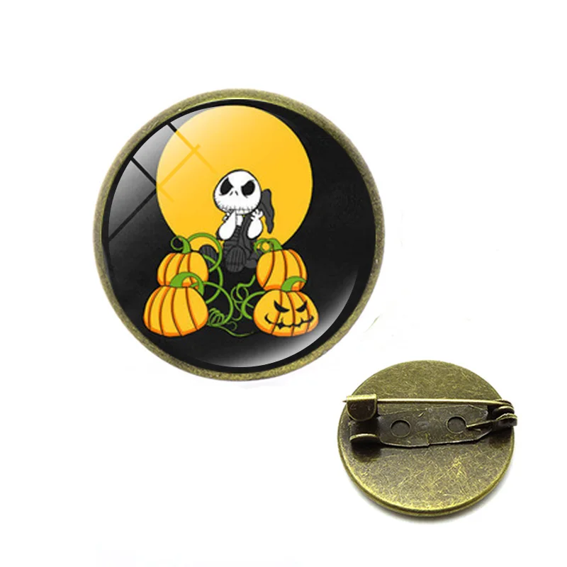 Кошмар перед рождественские броши Джек Скеллингтон и Салли булавки стеклянные