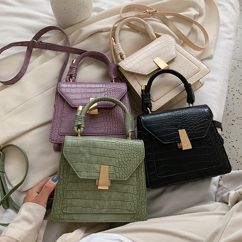 Женская сумка через плечо из ПУ кожи с узором под кожу крокодила | Багаж и сумки