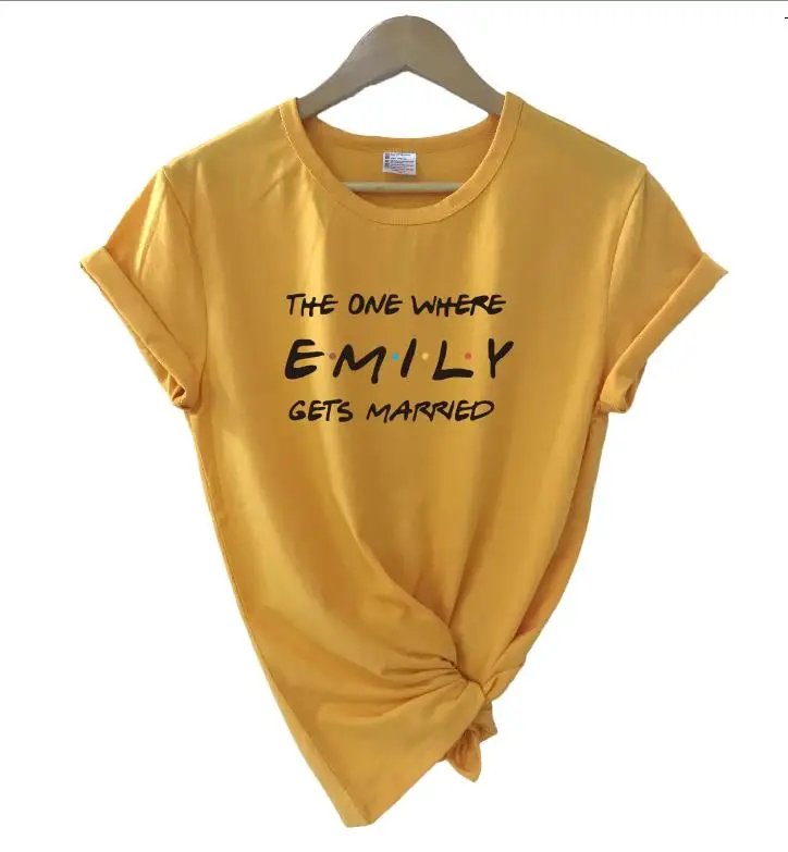 yellow t black THE Друзья девичник я нашли мой Лобстер тот, где женится футболка Женская команда Топ Свадебный курица вечерние обычная футболка - Цвет: yellow t black THE