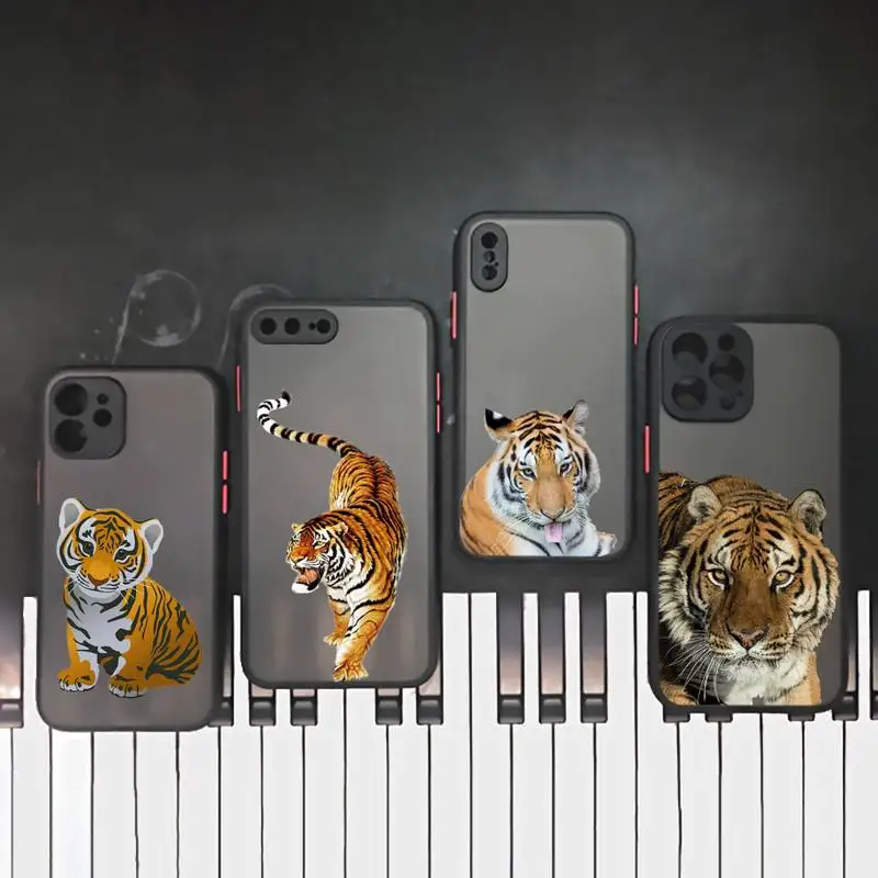 

Tiger Ferocious animals Phone Case matte transparent For iphone 7 8 11 12 plus mini x xs xr pro max cover