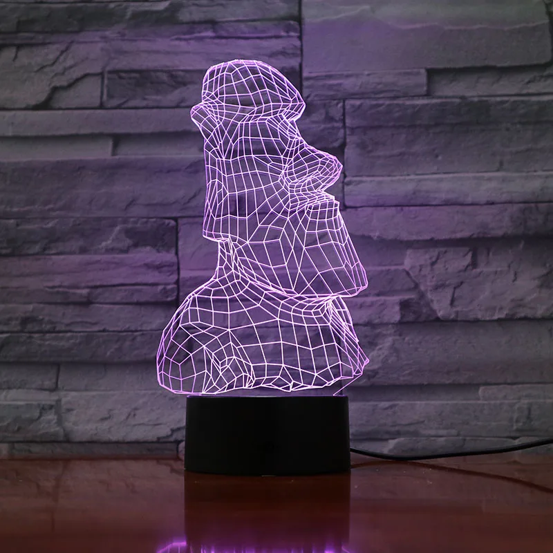 

3D Lamp Easter island stone Moai