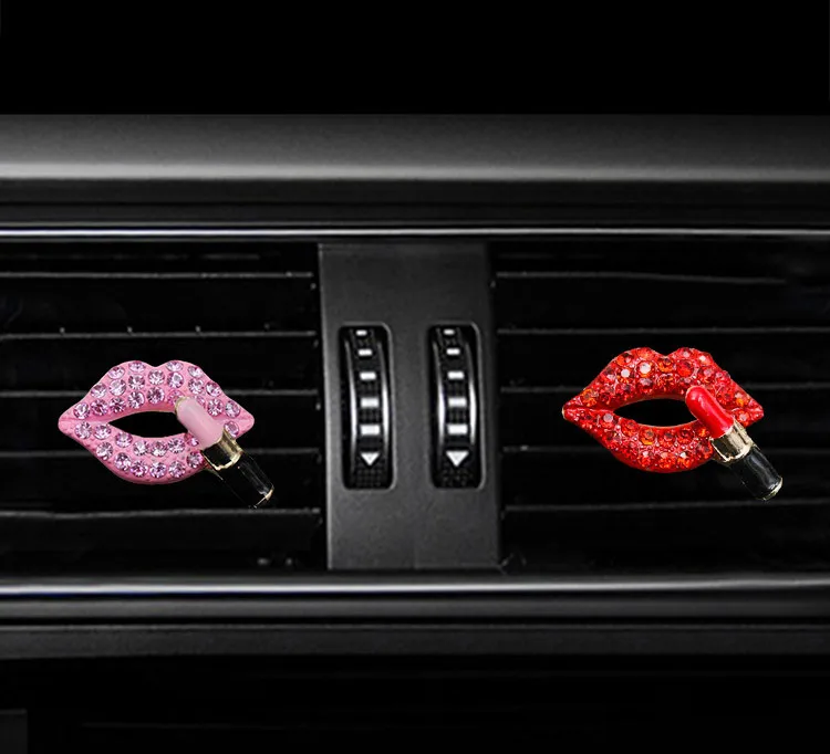 

Car Perfume Clip Creative Diamond Red Lips Car Air Conditioning Air Outlet Aromatherapy Clip Car Interior Accessories Decoration