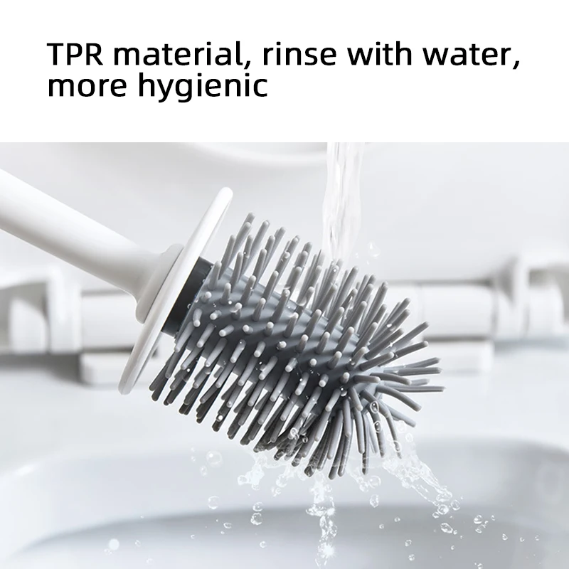 

TPR Bathroom Cleaning Long Handle Toilet Brush Holders With Bathroom Shelves Toilet Bowl Brush Clean Bathroom Accessories
