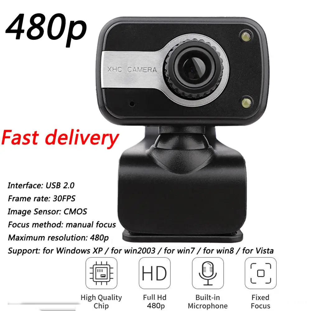 Веб камера 480P HDWeb со встроенным HD микрофоном 640x480P USB Plug n Play веб широкоформатное