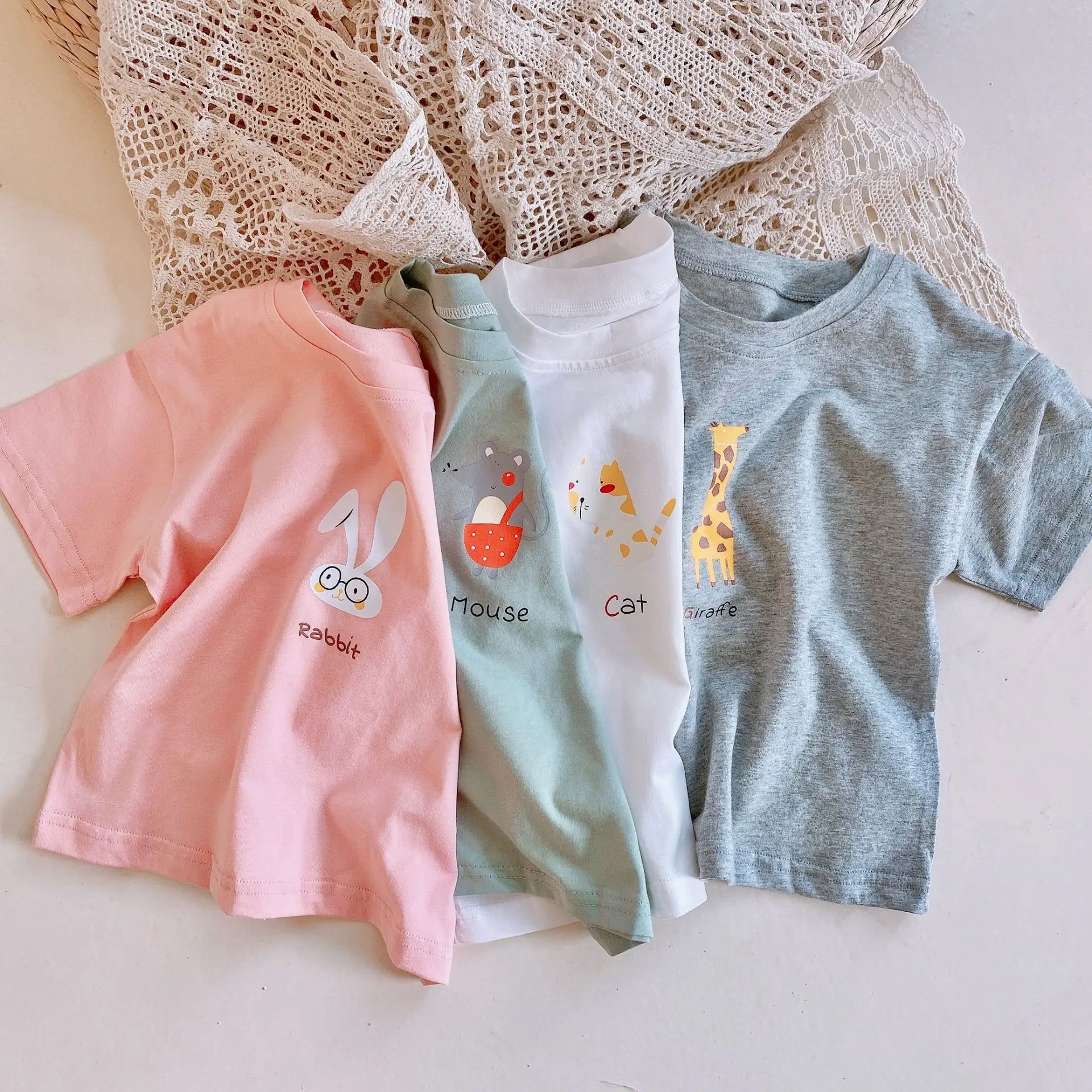 

Children's T-shirt 2021 Spring and Summer New Baby Boys and Girls Short-sleeved T-shirt Cotton Tops Cartoon T-shirt Baby Clothes
