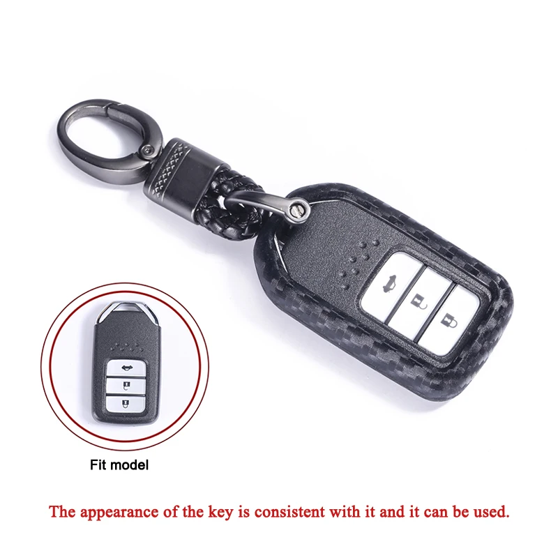 

Чехол для автомобильного ключа, имитация углеродного волокна, брелок для Honda Accord 2013-2019, CR-V, HR-V, Civic, Jazz, большинство моделей, брелок, автомобиль...