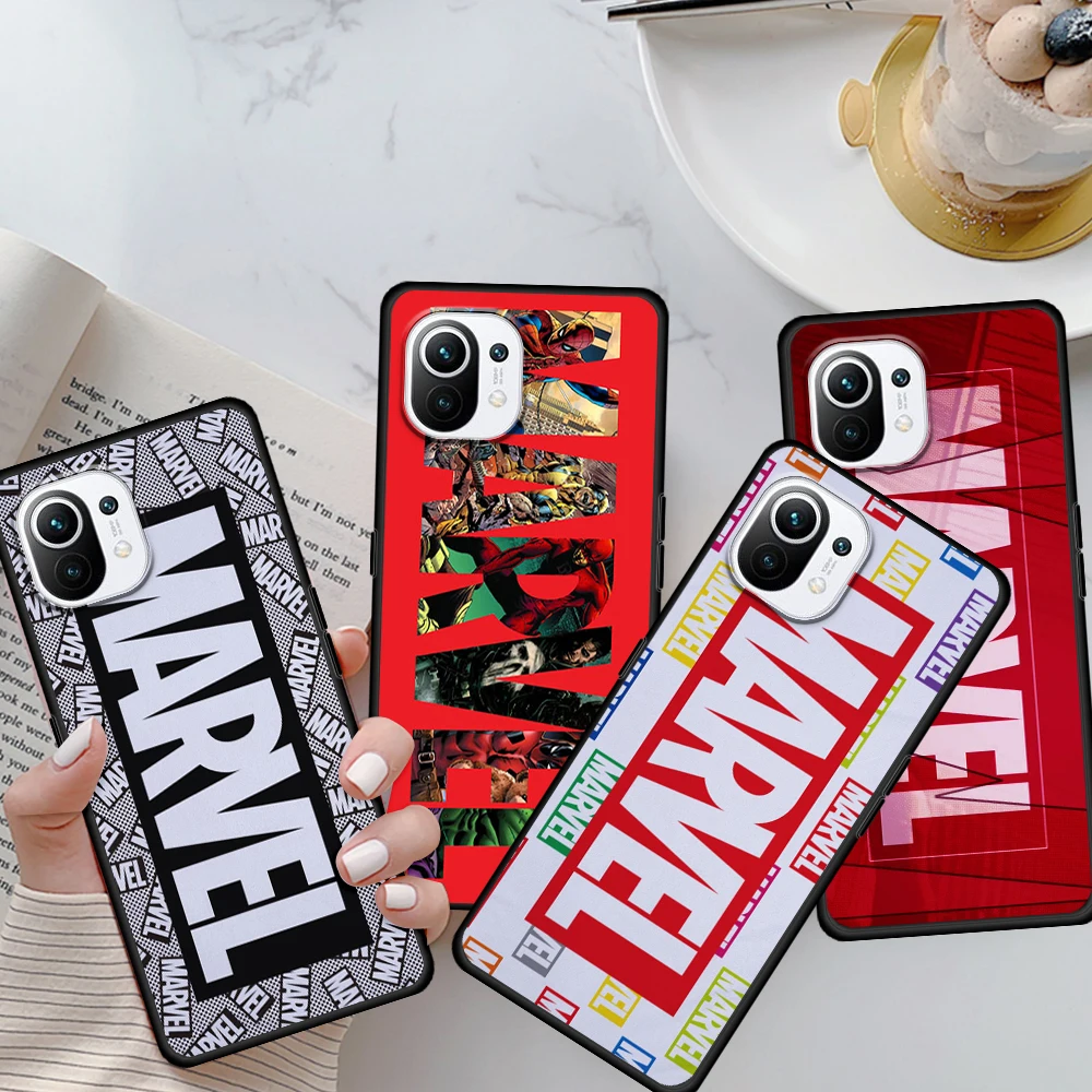 

Marvel Avengers Word logo For Xiaomi Mi 11T 10T 11 10 Ultra Lite Note10 9 9T SE 8 Pro A3 5G Silicone Black Phone Case