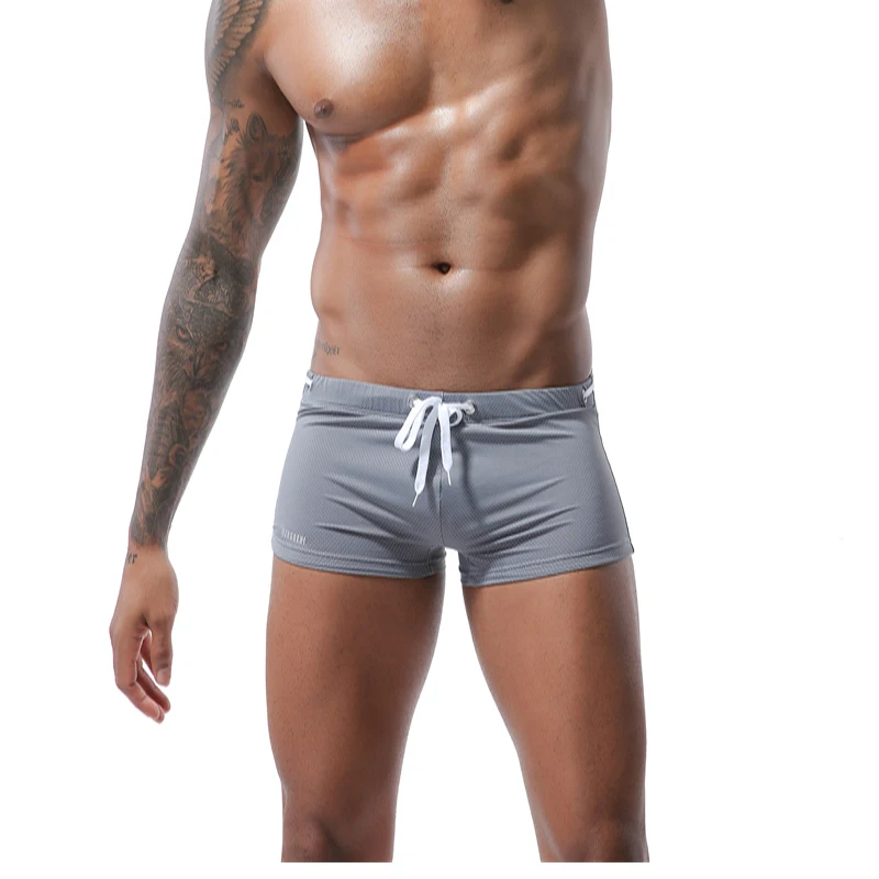 Мужские трусы для плавания с низкой посадкой Однотонные брифы пляжная одежда