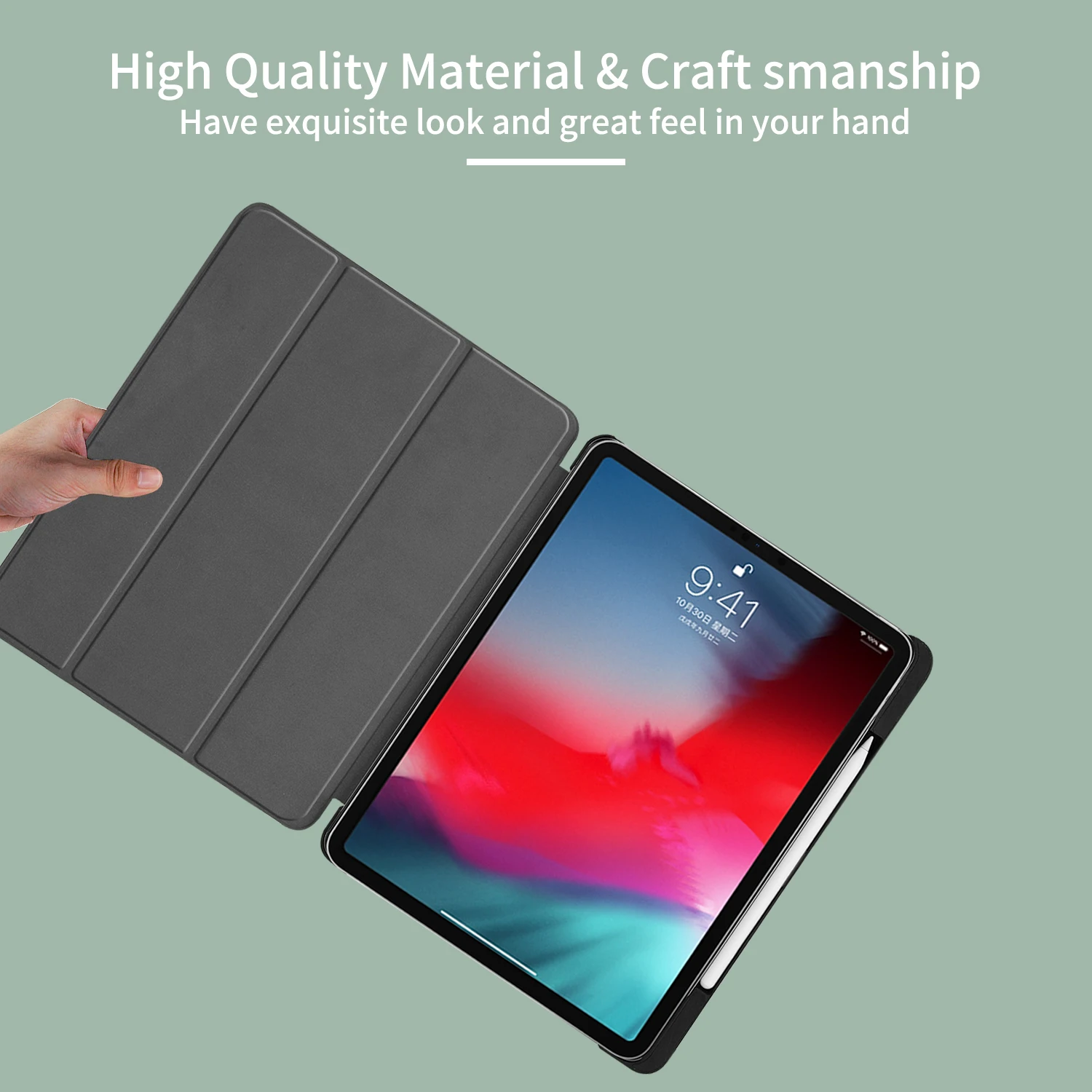 GOOJODOQ Funda для iPad Pro 11 чехол с держателем-карандашом Поддержка беспроводной зарядки для Apple Pencil 2 для iPad Pro 11 чехол