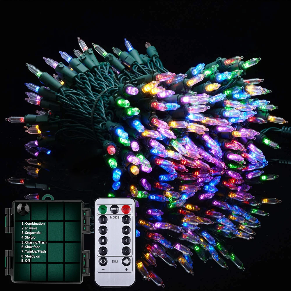 Гирлянда с зелеными лампочками накаливания праздничный комнатный шнурок