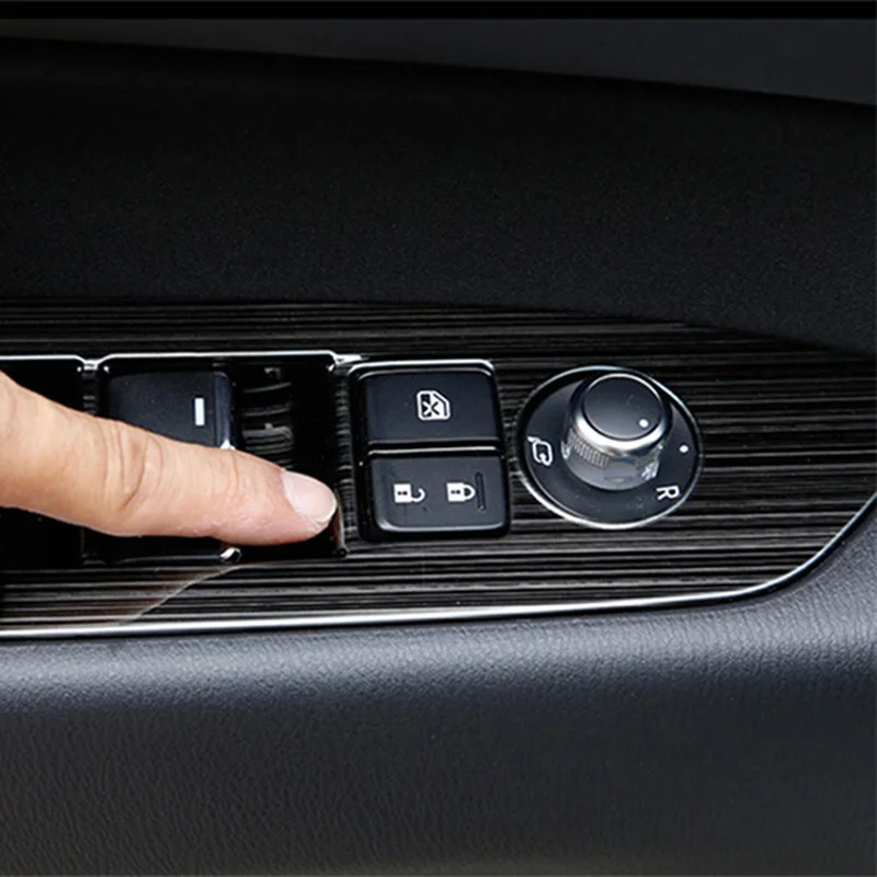 Автомобильный оконный переключатель ручка регулировки Панель накладка наклейки полоски гарнир укладки для Mazda CX-5 CX5 KF LHD