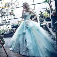 bealegantom blue ball gown quinceanera dresses 2021 custom made beaded off shoulder prom dress long formal party gowns