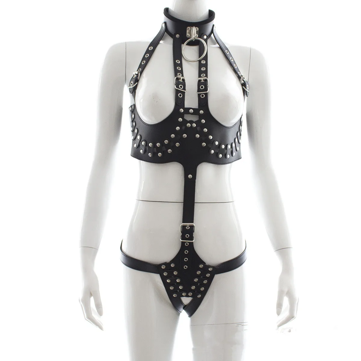 Регулируемый кожаный эротический комплект аксессуаров с замком корсет под