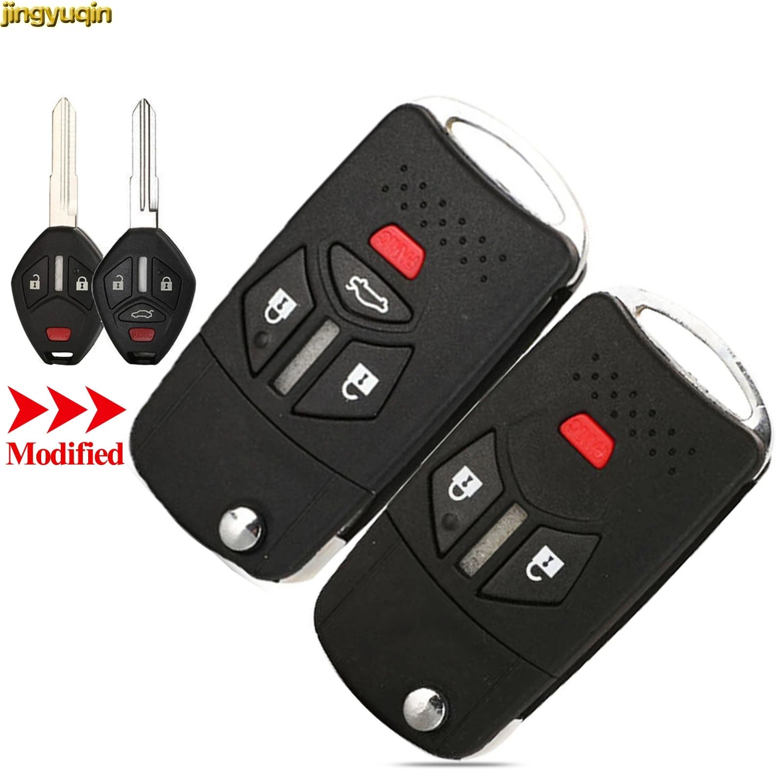 Jingyuqin пульт дистанционного управления флип брелок модифицированный для Mitsubishi