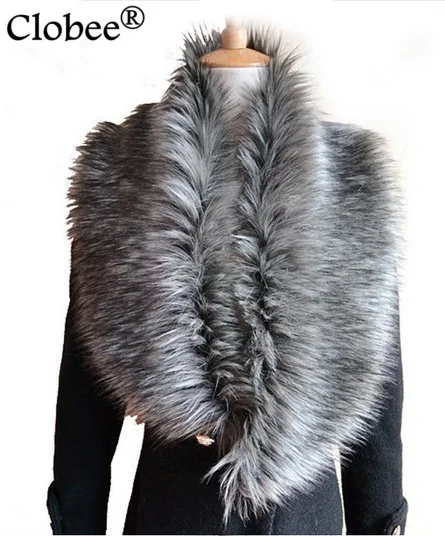 2019 винтажный женский шарф с воротником из искусственного меха лисы Зимний