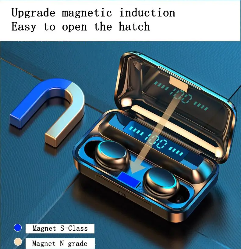 

Беспроводная Bluetooth-гарнитура в ухо, бинауральная смарт-гарнитура TWS touch 5,0, Спортивная Bluetooth-гарнитура, цветная сенсорная Магнитная гарнитура...