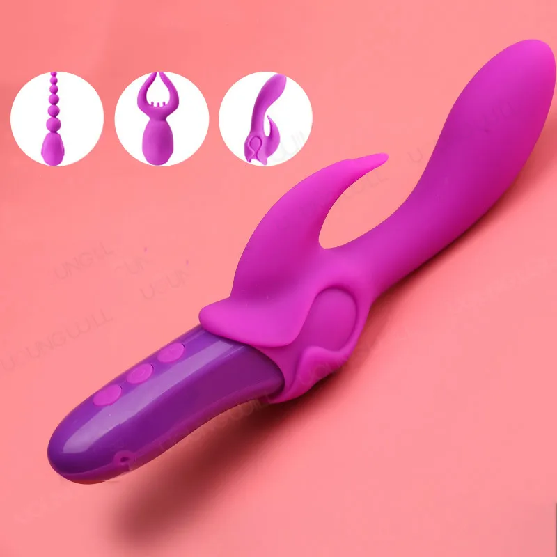 Набор массажеров для точки g клитора интимного языка мягкий силиконовый вибратор