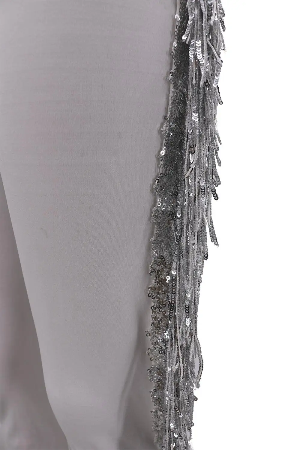 Модные женские длинные штаны с кисточками и бусинами высокой талией большие