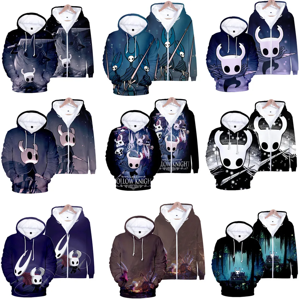 

Hollow Knight Game Hoodie New Zipper Hooded Casual Coat Winter Long Sleeve Hoody Popular Streetwear Couple Hoodies Outerwear