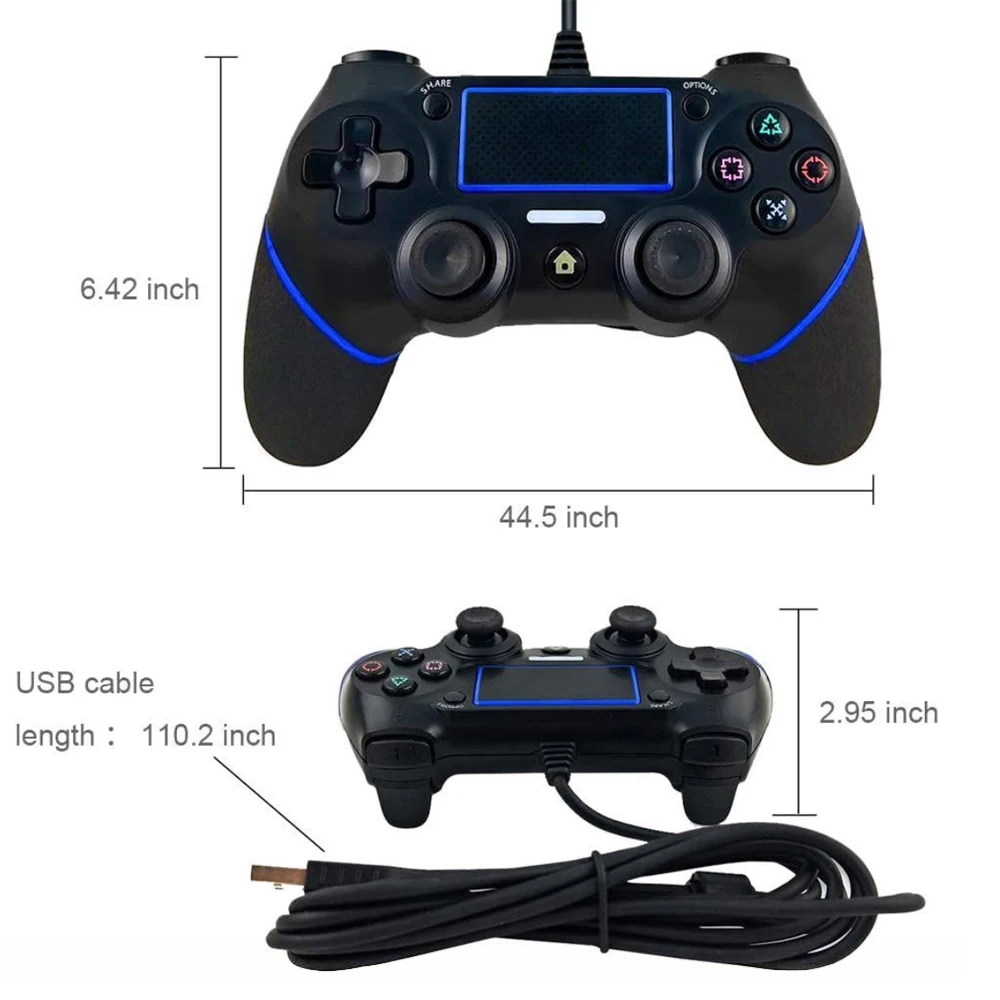 USB проводной игровой контроллер для Sony PlayStation 4 Joypad черный джойстик компьютерный