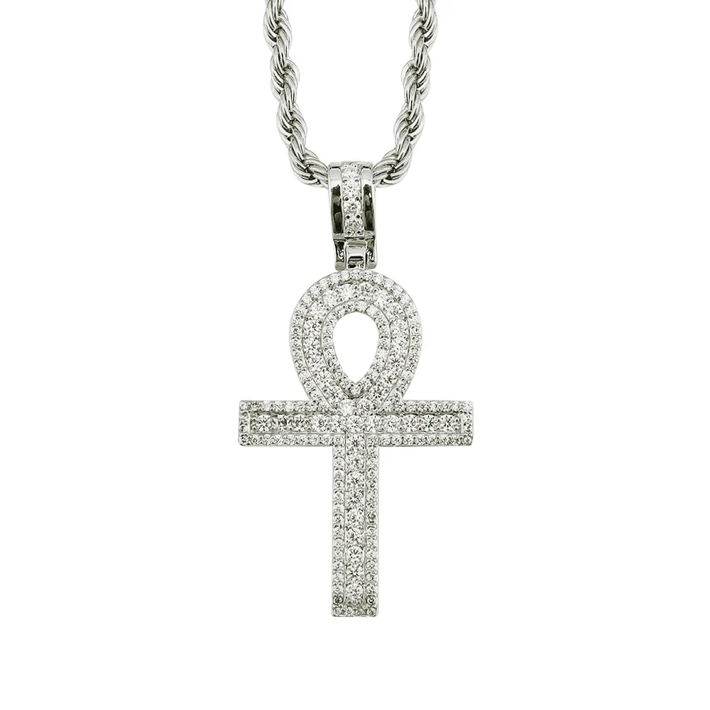 

Christian Jesus Cross Pendant Necklaces Hip Hop Jewelry for Women with Stainless Steel Chain