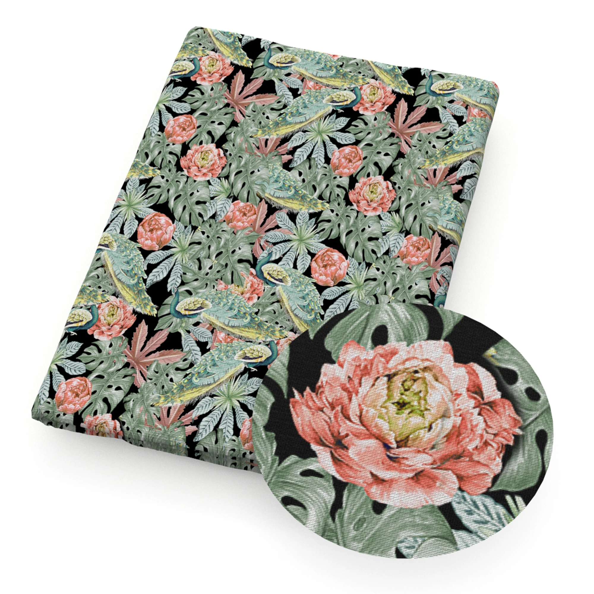 Папоротник лист ананас летняя Полиэстеровая хлопчатобумажная ткань Лоскутная