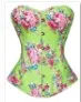

Fashion Corset Women's Vintage Floral Denim Corset Bustie Overbust Burlesque Sexy Lingerie Top Waist Cincher Body Shaper Blue