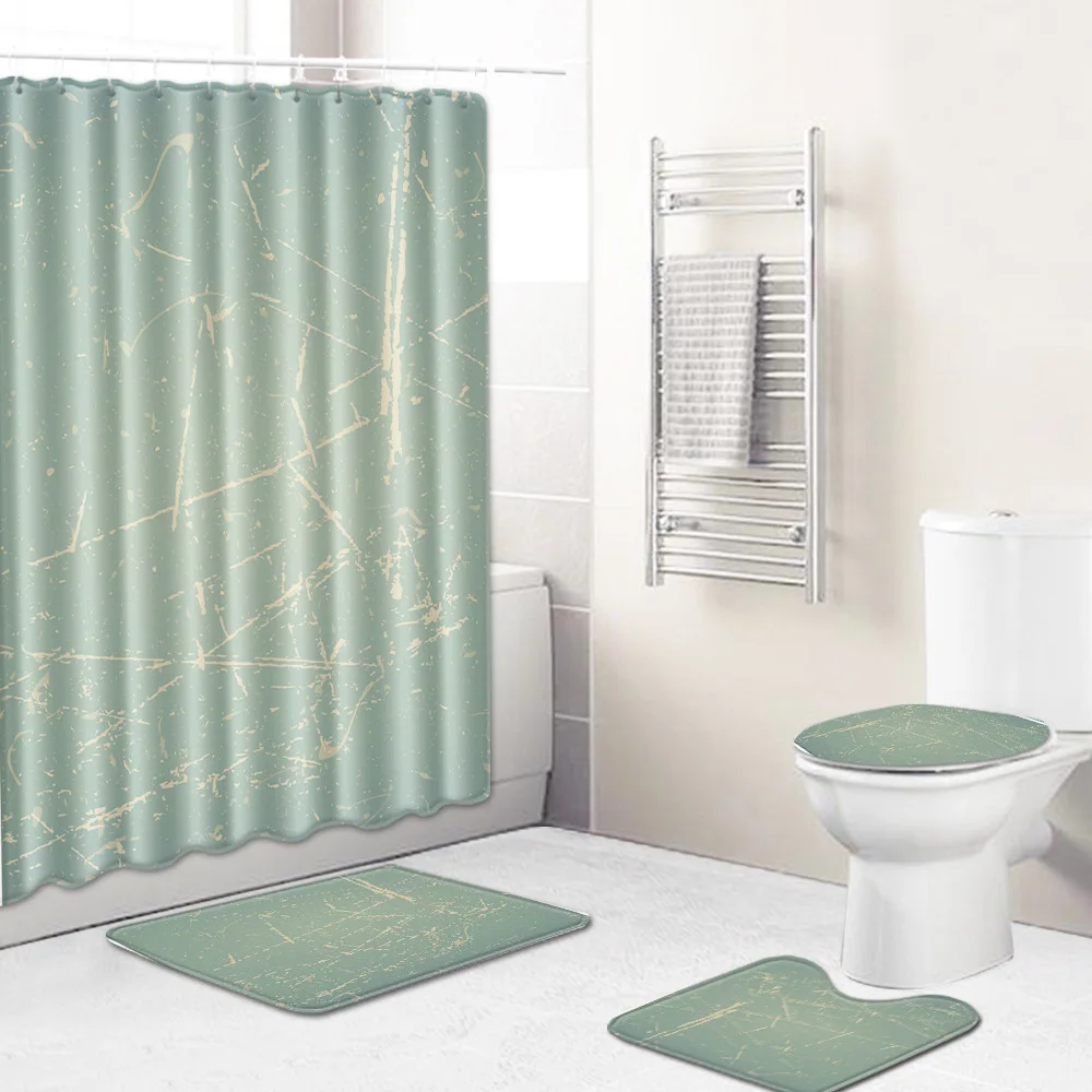 Набор штор для ванной Противоскользящий коврик комнаты душа покрытие унитаза
