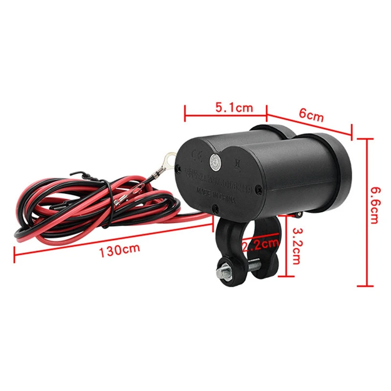

DC12-45V Waterproof USB Motorcycle Handlebar Charger With Cigarette Lighter Adapter Power Supply Socket for Phone Mobile