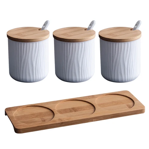 Nieuwe Keramische Kruiden Pot Creatieve Opslag Fles скандинавский Huishouden Kruiden Doos Zout Tank Keuken Benodigdheden Combinatie набор - Цвет: 3PCS SET B