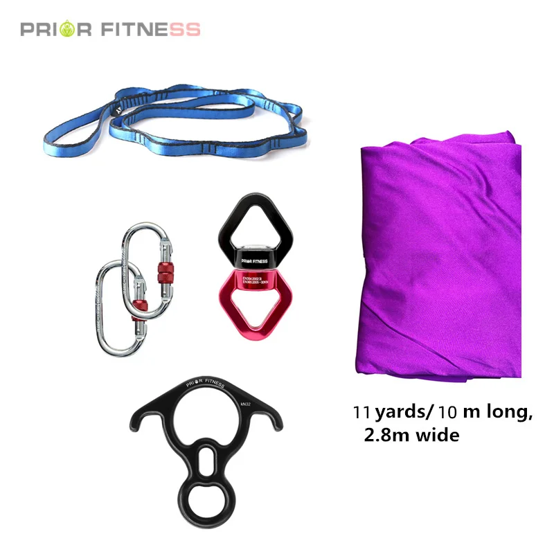 20Yards/18.3m Set Fly Premium Aerial Silks for home Yoga Ombre Sling Extension Straps Antigravity Swing |