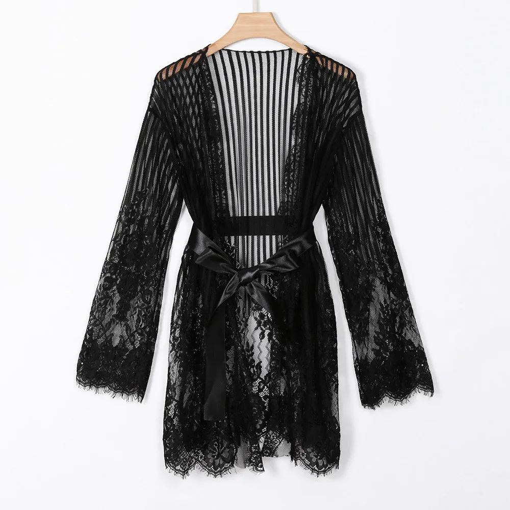 Женское сексуальное нижнее белье кружевное с запахом очаровательное ночное S 3XL