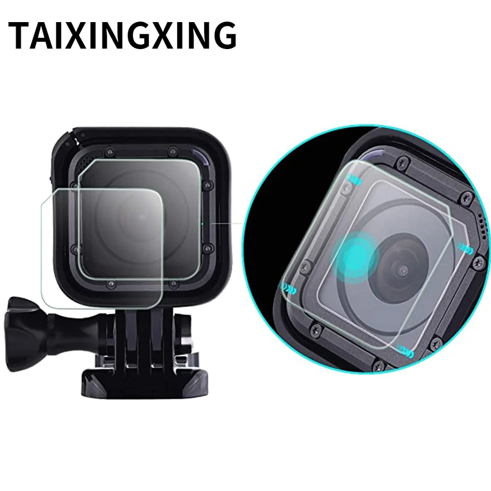

2pc New Camera Tempered Glass Lens With Screen Protector Film For Gopro Hero 4 5 Session