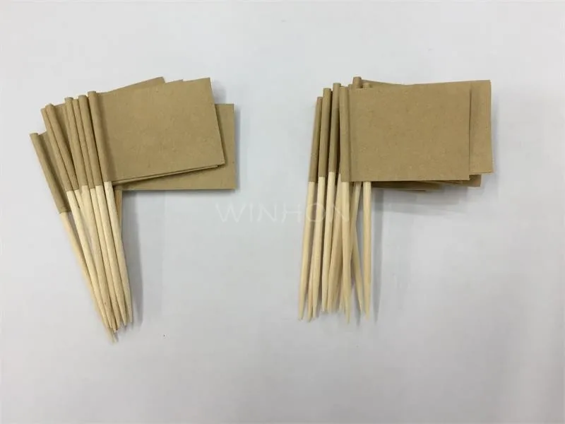 Мини пустой флаг из крафтовой бумаги для зубочисток 500 шт. крафтовые бумажные