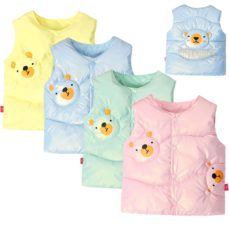 Зимний жилет для мальчиков и девочек Симпатичный с мультяшной собакой детей