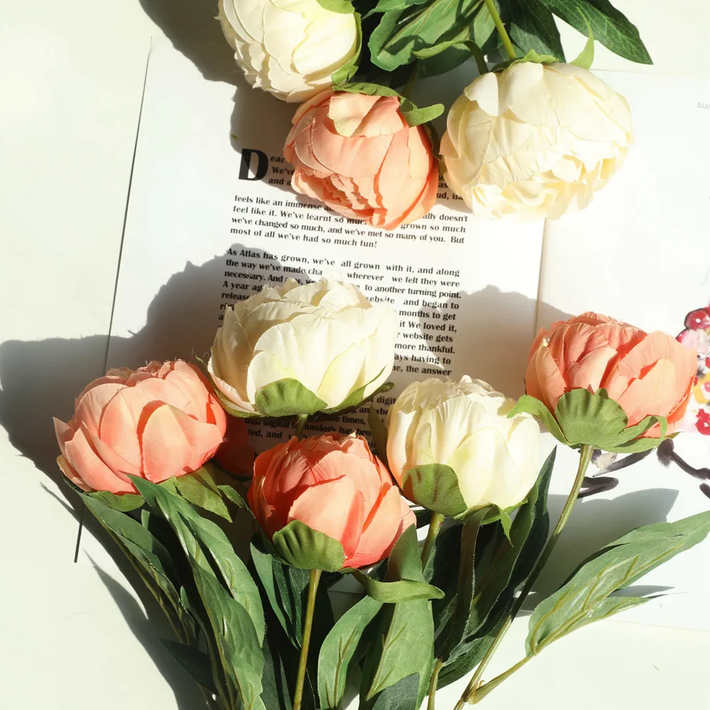 Artificial Flowers Round Roses Silk for Home Decorations Accessories Garden Wedding Display Fake Wreath | Дом и сад