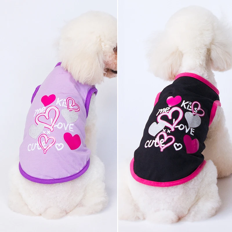 

Cute Cotton Printed Dog Clothes Casual Pet Vests For Small Dog Vests Puppy Vests Pet Clothing Universal Pet Costume 2021 New