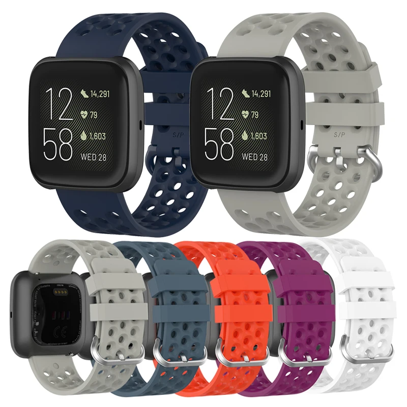Для fitbit versa 2 Официальный спортивный мягкий силиконовый ремешок с отверстием Водонепроницаемый ремешок для наручных часов для fitbit versa/versa lite Пояса Сетки
