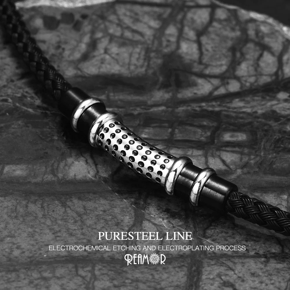 REAMOR простой стиль структурный дизайн мужские женские браслеты волнистые бусины