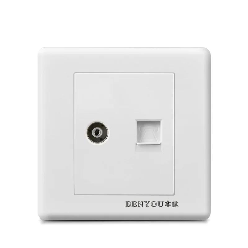 Сетевая розетка для телевизора и телефона белая из поликарбоната|Электрические