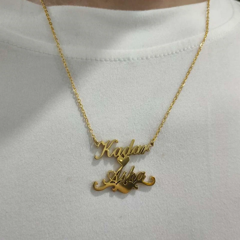 Женское Ожерелье чокер из нержавеющей стали с именем сердца|Индивидуальные