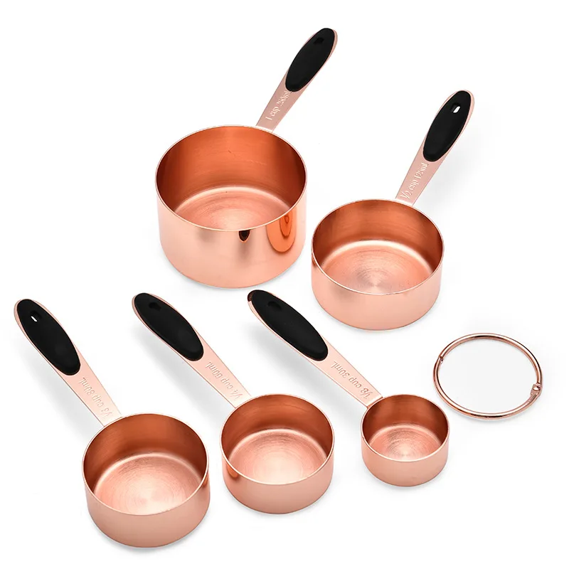 

5Pcs Kitchen Measuring Spoons Cups Stainless Steel Set Teaspoon Coffee Sugar Scoop Cake Baking Flour Cooking Tools Accessories