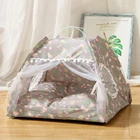 Милая Принцесса Кошка Палатка Домик кровать для кошки Всесезонная универсальная Складная дышащая домашняя сетка Кошка маленькая собака Палатка Домик питомник