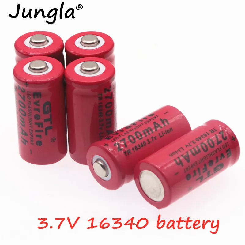 3,7 V 2700mAh литий-ионный 16340 аккумулятор CR123A аккумуляторные батареи 3,7 V CR123 для лазерной ручки светодиодный фонарик